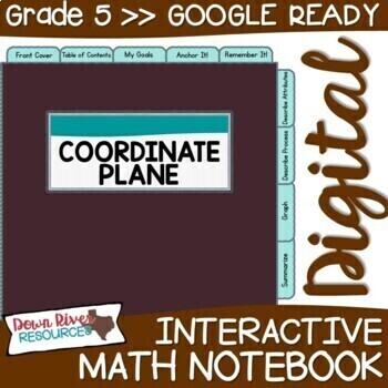 Preview of Fifth Grade DIGITAL Math Interactive Notebook: Coordinate Plane {TEKS 5.8}