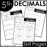 Fifth Grade Decimals Skill Pages