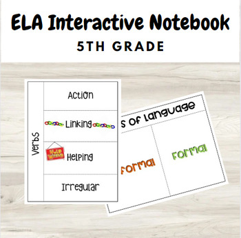 Preview of Fifth Grade ELA Interactive Notebook