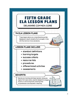 Preview of Fifth Grade ELA Lesson Plans - Delaware Common Core