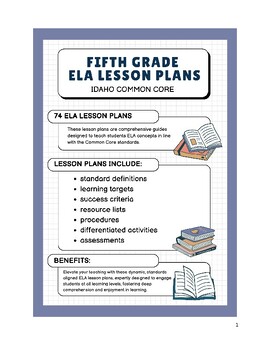 Preview of Fifth Grade ELA Lesson Plans - Idaho Common Core