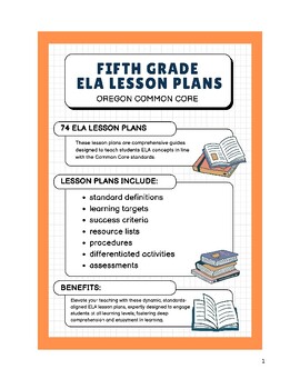 Preview of Fifth Grade ELA Lesson Plans - Oregon Common Core