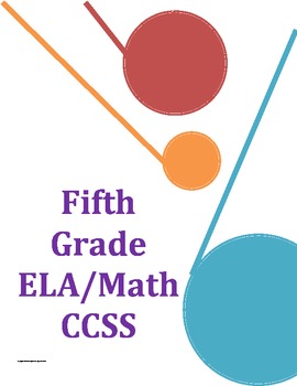 Preview of Common Core Checklist Fifth Grade ELA and Math