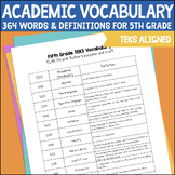 Fifth Grade RLA TEKS Academic Vocabulary List & Definitions