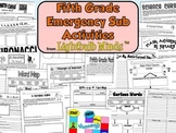 Fifth Grade Emergency Sub Activities Unit from Lightbulb Minds