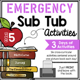 Fifth Grade Emergency Sub Activities Unit