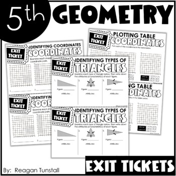 Preview of Fifth Grade Exit Tickets Geometry