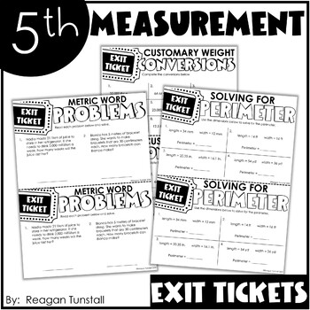 Preview of Fifth Grade Exit Tickets Measurement