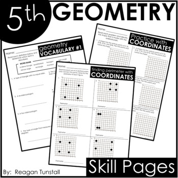 Preview of Fifth Grade Geometry Skill Pages