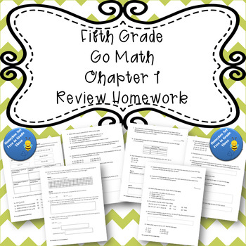 Preview of Fifth Grade Go Math Chapter 1 Review Homework