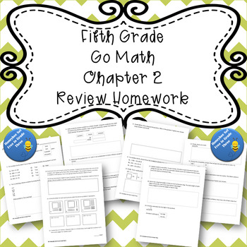 Preview of Fifth Grade Go Math Chapter 2 Review Homework