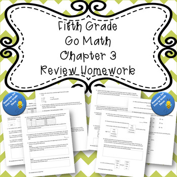 Preview of Fifth Grade Go Math Chapter 3 Review Homework