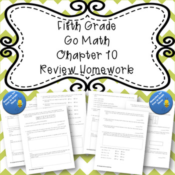 Preview of Fifth Grade Go Math Chapter 10 Review Homework