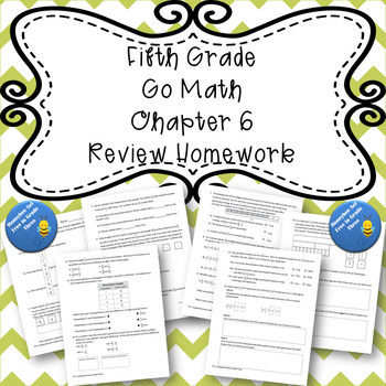Preview of Fifth Grade Go Math Chapter 6 Review Homework