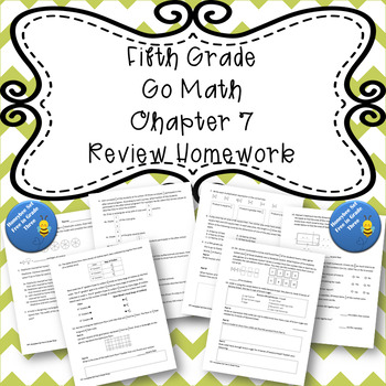Preview of Fifth Grade Go Math Chapter 7 Review Homework