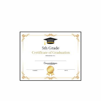 Preview of Fifth Grade Graduation Diploma Certificate Instant Download Printable 5th Grade
