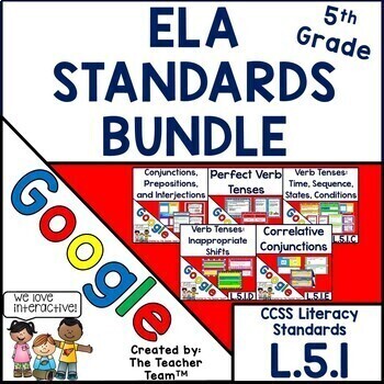 Preview of Fifth Grade Grammar Bundle, Language Standard L.5.1 | Google Slides