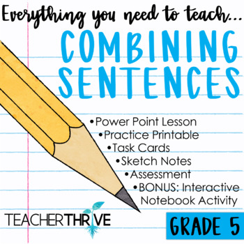 Preview of 5th Grade Grammar Unit: Combine Sentences