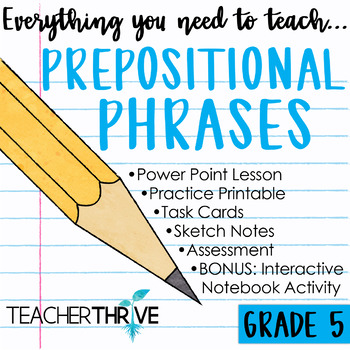 Preview of 5th Grade Grammar Unit: Prepositional Phrases