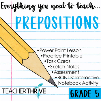 Preview of 5th Grade Grammar Unit: Prepositions