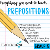 5th Grade Grammar Unit: Prepositions