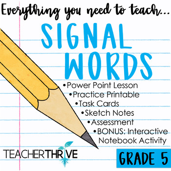 signal words teaching resources teachers pay teachers