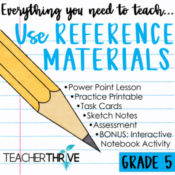 Preview of 5th Grade Grammar Unit: Use Reference Materials