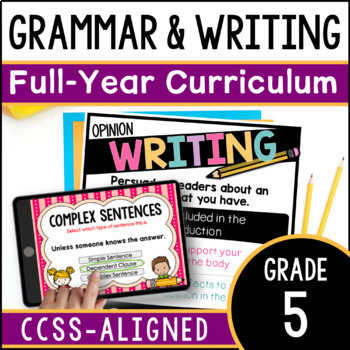 Preview of 5th Grade Grammar & Writing Workshop Curriculum - Yearlong Writing Bundle