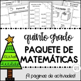 Fifth Grade Holiday Math Packet - SPANISH