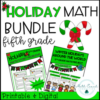 Preview of Fifth Grade Holiday Math Problem Solving BUNDLE | 5th Grade Decimal Holiday Math
