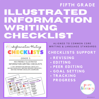 Preview of Fifth Grade Illustrated Information Writing Checklist