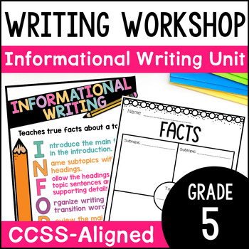 Preview of 5th Grade Informational Writing Unit - Informative Writing Workshop Lessons