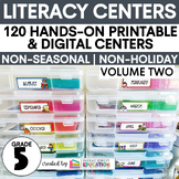 Fifth Grade Literacy Centers | NO HOLIDAYS | Hands-On and 