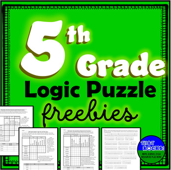 Preview of Fifth Grade Logic Puzzle Freebies