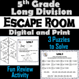 Fifth Grade Long Division with Remainders Activity: Escape Room Math