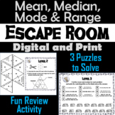 Mean, Median, Mode, and Range Activity: Escape Room Math Game (Central Tendency)