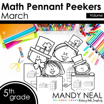 Preview of Fifth Grade March and St. Patrick's Day Craft Activity for Math | Volume