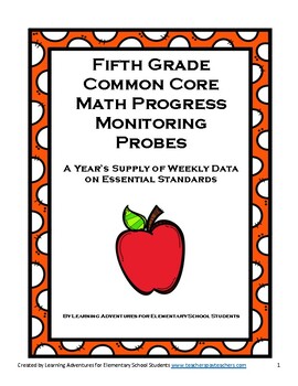 Preview of Fifth Grade Math Common Core Progress Monitoring Assessment Pack