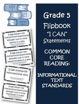 Preview of Fifth Grade Informational Text  I Can Statement Cards