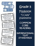 Fifth Grade Informational Text  I Can Statement Cards