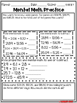 Fifth Grade Math - Decimals - Envision Math 2.0 Topic 2 | TpT