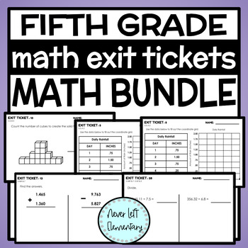 Preview of Fifth Grade Math Exit Tickets BUNDLE