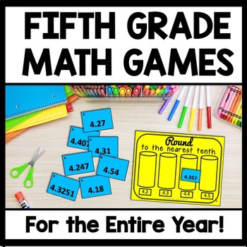 Preview of 5th Grade Math Games, Small Group Math Games Montessori Math, Ideas Math Centers