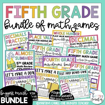 Preview of Fifth Grade Math Games HUGE Bundle Fractions Multiplication Decimals