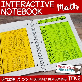 Preview of Fifth Grade Math Interactive Notebook: Algebraic Reasoning - Expressions (TEKS)