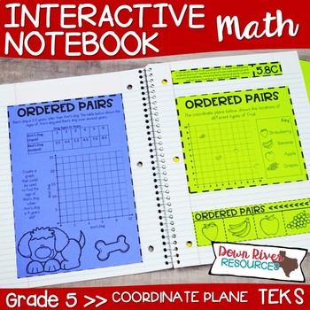 Preview of Fifth Grade Math Interactive Notebook: Coordinate Plane (TEKS)