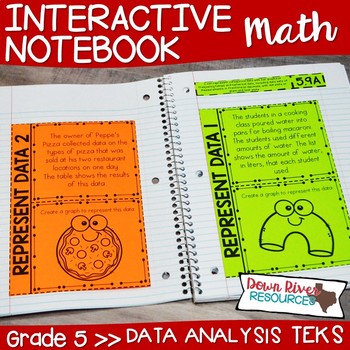 Preview of Fifth Grade Math Interactive Notebook: Data Analysis (TEKS)