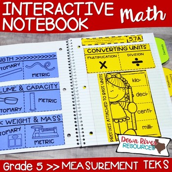Preview of Fifth Grade Math Interactive Notebook: Measurement Conversions (TEKS)