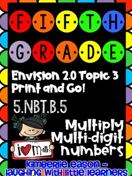 Preview of Fifth Grade Math - Multiplication - Envision Math 2.0 Topic 3