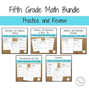 Preview of Fifth Grade Math Practice and Review Bundle
